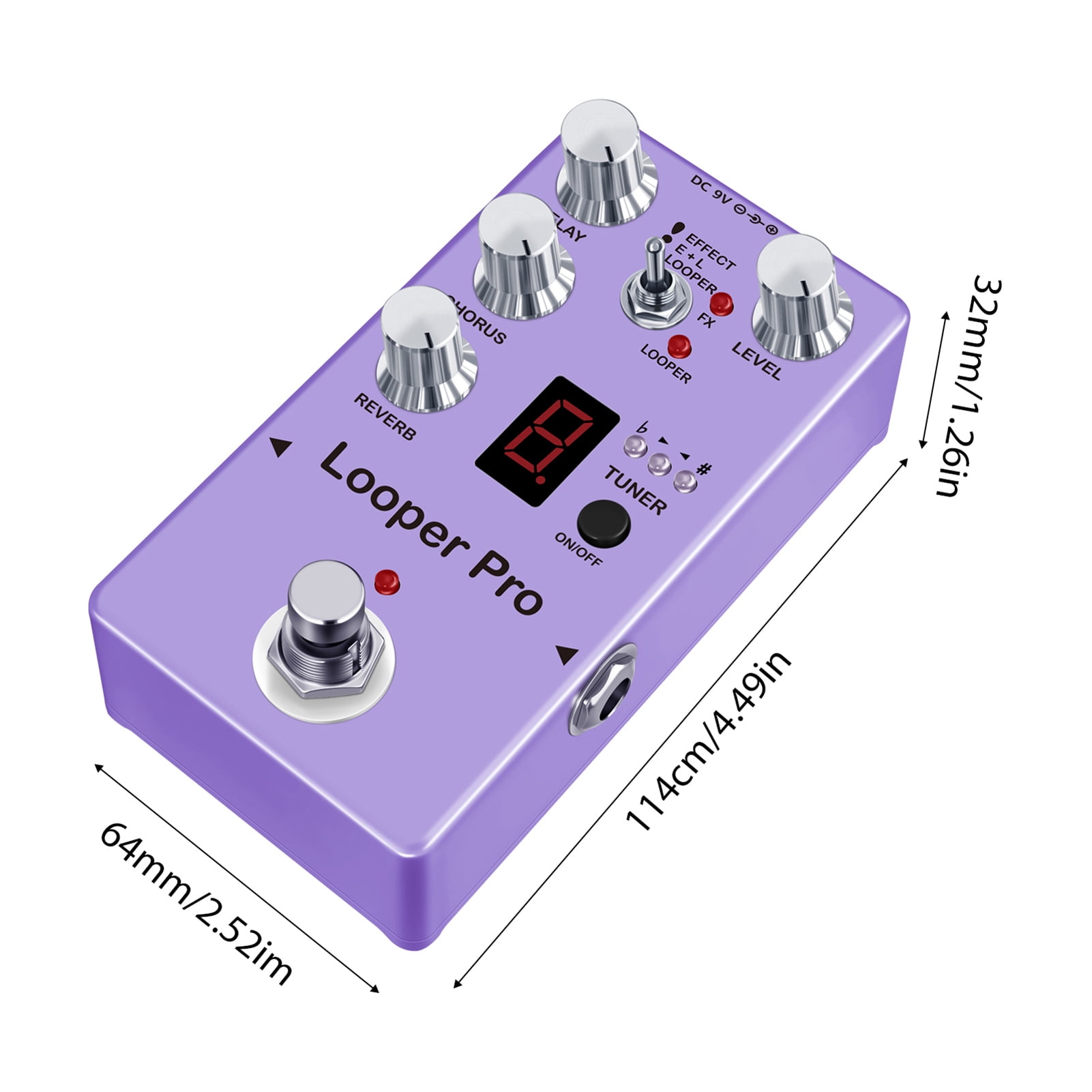 Guitar Effector Guitar RE-05 Loop Guitar Effector Looper Tuner Mini Guitar Looper Effect Pedal Full Metal Shell with Reverb Chorus Delay Effects