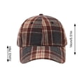 thumbnail image 4 of Garbnen Unisex Fall Winter Vintage Plaid Baseball Cap, Curved Brim Adjustable Back Strap Dad Hat, Soft Thick Fabric Daily Outdoor Hat For Women Men Brown, 4 of 6