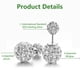 thumbnail image 3 of Pendientes de plata de ley con cristales brillantes y diamantes de imitación de doble cara en la parte delantera y trasera, 3 of 7