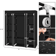 thumbnail image 3 of Tcbosik 5-Tier Portable Closet with Hanging Rod and Storage Shelves, Portable Clothes Rack, Free Standing Wardrobe for Bedroom, Black, 3 of 7