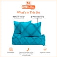 thumbnail image 4 of SGI Bedding 3 Piece Cotton Diamond Ruffle Duvet Cover Turquoise Blue Solid 600TC Calking, 4 of 8