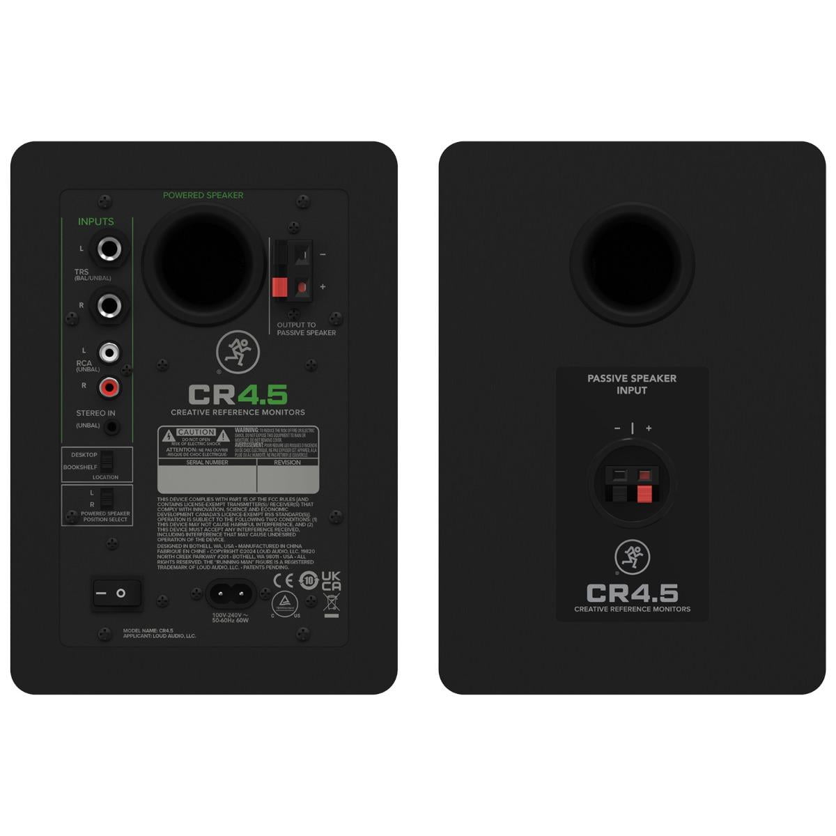 Mackie CR4.5 4.5" Powered Studio Monitors with Stands Package