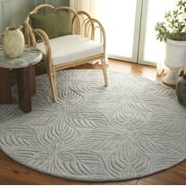 SAFAVIEH Bella Margery Floral Area Rug, Gray/Ivory, 6' x 6' Round