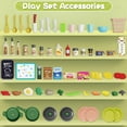 thumbnail image 6 of JUGAAD LIFE 63PCS Kids Kitchen Playset, 33.8Inch Play Kitchen Toy with Sound & Light, Cooking Stove with Steam, Sink and Kitchen Accessories Set, Pretend Food Toys for Boys Girls Toddlers - Green, 6 of 8