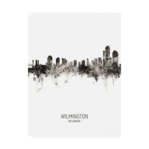 Trademark Fine Art 'Wilmington Delaware Skyline Portrait II' Canvas Art by Michael Tompsett