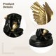 thumbnail image 3 of Adornos creativos de alas de ángel en 3D: elegante escultura de resina dorada para decoración del hogar y la oficina, regalo perfecto para amigos, 6,7 x 4,3 x 9,8 pulgadas, hermoso diseño, 3 of 5