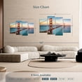 thumbnail image 4 of Elephant Stock Golden Gate Ocean Sunrise Wall Art - Horizontal Multi Panel Canvas - Living Room Wall Decor - Architecture Multi Panel - Teal And Brown Decor - 68" x 42", 4 of 8
