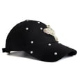 thumbnail image 2 of Gorra de béisbol lisa de algodón con mantequilla de diamantes de imitación de perlas, 2 of 4