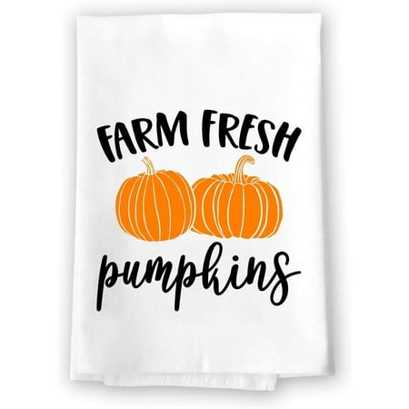 

Honey Dew Gifts Farm Fresh Pumpkins 27 x 27 Cotton White Towel