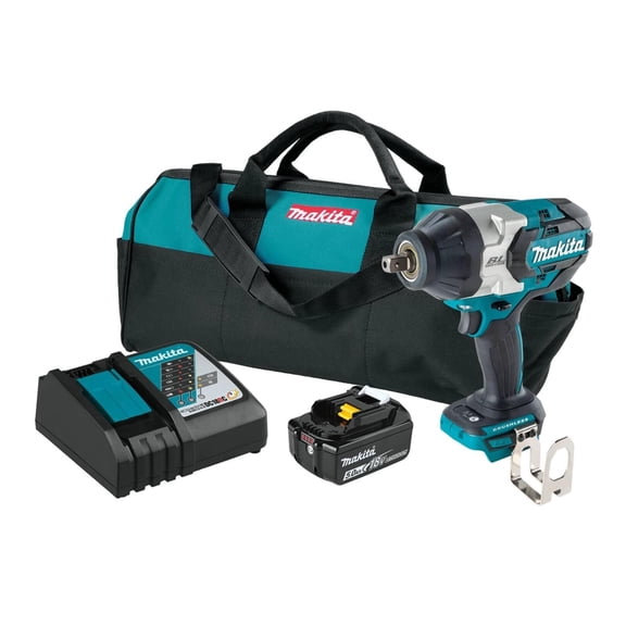 Makita XWT19T 18V LXT Lithium-Ion Brushless Cordless 3-Speed 1/2" Sq. Drive Wrench Kit with Detent Anvil (5.0Ah)