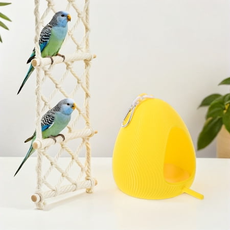 LOLIPPYY Yellow Parakeet Hanging Hammock Bird Nest Bed Easy to Install Washable Cage Accessory for Small Birds LOLIPPYY Yellow Parakeet Hanging Hammock Bird Nest Bed Easy to Install Washable Cage Accessory for Small Birds