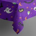thumbnail image 4 of Purple Halloween Pattern Rectangle Tablecloth 60"x102",Waterproof Polyester Rectangle Table Cloth, Wipeable Spillproof Polyester Tablecloth for Dining, Camping, Indoor and Outdoor, 4 of 6