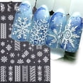 thumbnail image 2 of Pegatina de uñas de copos de nieve con purpurina blanca 3D, suéter reflectante de invierno dorado, Estrella bailarina, árbol de Navidad, Año Nuevo, punta para manicura, 2 of 7