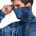 thumbnail image 4 of Havenx Mens Sun Protection Shirts Plant Print Long Sleeve Rapid Dry Hoodies with Mask Hooded Upf 50+ Rash Guard Fishing Casual Summer Lightweight Hiking Blouse,Dark Blue 3XL, 4 of 5
