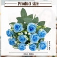 thumbnail image 4 of 10-Piece Blue Roses Bouquet with Baby's Breath – Sky Blue Artificial Rose Heads for Wedding Centerpieces & Table Décor (Plastic), 4 of 8