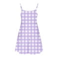 thumbnail image 7 of AHTJRT Girls Plaid Dress Lightweight Boho Beach Sundress Breathable Spaghetti Straps Dresses Travel Vacation Maxi Dress Purple 9 Years, 7 of 7