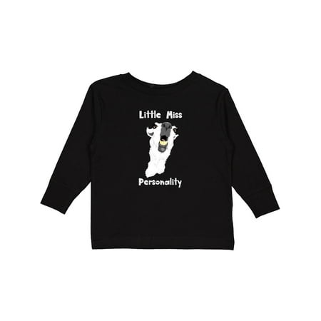 

Inktastic Little Miss Personality Goofy White Llama Girls Long Sleeve Toddler T-Shirt