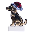 thumbnail image 2 of Northlight LED 3D Christmas Dog with Santa Hat Infinity Mirror - 8", 2 of 7