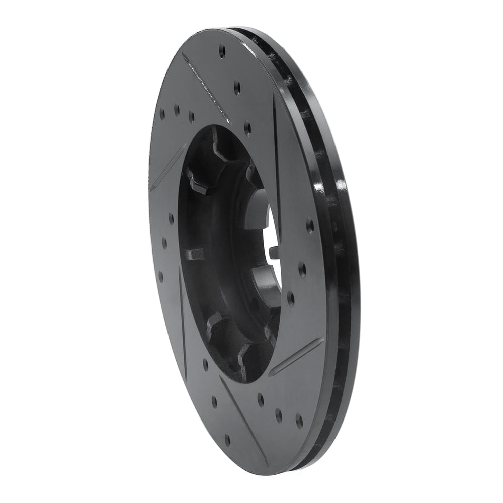 Dynamic Friction Company 633-13000L DFC Brake Rotor - Drilled And Slotted - Black