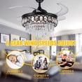 thumbnail image 5 of EAYSG Crystal Ceiling Fan with Lights Smart Bluetooth Music Player,42 Inch LED Reverse Dimmable Remote Control Retractable Invisible Blades Indoor Ceiling Fan for Living Room, Polished Chrome, 5 of 8