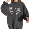 thumbnail image 1 of Camiseta suelta estampada a la moda para mujer, blusa de manga larga, cuello redondo, camisetas informales Pompotops FGAJ5347, 1 of 5