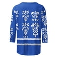 thumbnail image 3 of Cilsoka Womens Floral Print Tee Shirts Plus Size 3/4 Sleeve Tops Crew Neck Vintage Peasant Tunic Dressy Casual Tshirt Blouses, 3 of 4