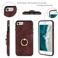 thumbnail image 3 of Dteck Wallet Case for iPhone 8 / iPhone 7 / iPhone SE 3rd Gen 2022 / iPhone SE 2nd Gen 2020, Slim PU Leather Card Holder Case with Ring Holder Stand, Winered, 3 of 8