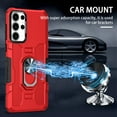 thumbnail image 4 of Compatible for Samsung Galaxy S25 Ultra Case with Kickstand & Slide Camera Cover, Built-in 360° Rotate Ring Stand Magnetic Car Military Grade Shockproof Phone Case for Samsung Galaxy S25 Ultra,Red, 4 of 10