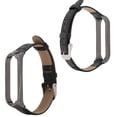 thumbnail image 3 of Correa de repuesto de pulsera de cuero de moda con carcasa de metal adecuada para MIUI 3/4 (negro), 3 of 8