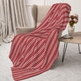 thumbnail image 3 of Disketp Stripes Red White Cozy Flannel Fleece Throw Blanket: Has a velvety texture for All Seasons - Perfect for Women, Men, & Kids"40"x30", 3 of 6
