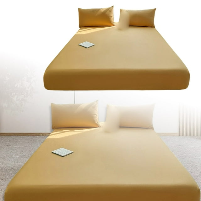 SIfdSeng Get it Fast Solid Color Bed Cover Class A Full Solid Color Washed Baby and Grade Bedspread Cover Imitation Pure Bed Sheet