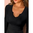 thumbnail image 4 of Vafful Womens T Shirts Long Sleeve Tops V Neck Basic Tee Shirt Ribbed Blouse Tunics for Womens Black M, 4 of 10