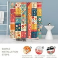 thumbnail image 4 of Vintage Patchwork Floral Shower Curtain Colorful Patch Boho Flowers Country Plant Wildflowers Botanical Rustic Splicing Farmhouse Girls Fabric Bathroom Decor Curtain Sets with Hooks 72"W x 72"L, 4 of 6