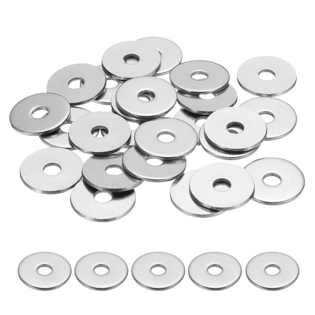 Arandela Plana M6 para Tornillo, 30Pcs Arandelas de Acero Inoxidable 304 6MM ID x 25MM OD x 2MM de Grosor (Tono Plateado)