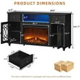 thumbnail image 3 of 59" Fireplace TV Stand with 26.1" Electric Fireplace for TVs Up to 65", LED Light Entertainment Center and Storage, Highlight Cabinet - Black, 3 of 9