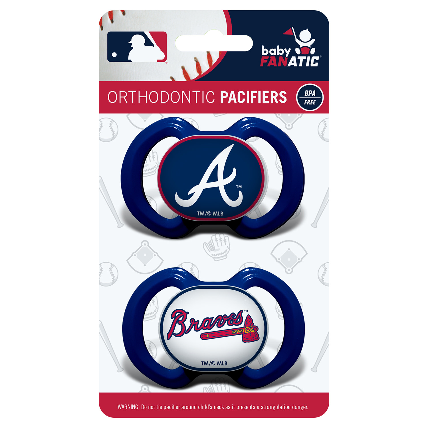BabyFanatic Officially Licensed Pacifier 2-Pack - MLB Atlanta Braves - image 3 of 5