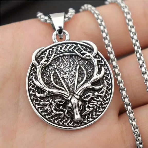 GKNET Deer Antler Pendant Necklace Stainless Steel Animal Delicate Jewelry Chain 24" Gift