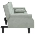 thumbnail image 3 of vidaXL Sofa Bed with Armrests Light Grey Velvet, 3 of 5