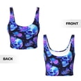 thumbnail image 5 of Fotbe cool crystal Skull flower Pattern Womens' Sports Bra Longline Wirefree Padded with Medium Support Sports Moisture-Wicking Workou Vest,Tank Top-Large, 5 of 7