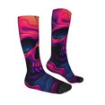 thumbnail image 3 of Fotbe Purple-Red Skull print Women's Men's Novelty Crew Socks Cotton Socks Knee High Socks for Walking,Running,Nurses,Pregnancy, 3 of 8