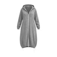 thumbnail image 4 of AVRNLIQ Kids Hoodie Long Zip Up Oversized with Pockets Gray Lightweight Jacket for Boys Girls,Size 7-8T, 4 of 6