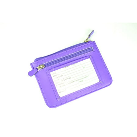 Royce Leather RFID Blocking Women's Slim Zippered City Wallet with Key Ring in Genuine Leather