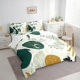 thumbnail image 3 of Manfei Boho Print Bedding Comforter Set 7 Pieces,Bohemain Theme Full Bedding Set,Minimalist Aesthetic Full Bedding Set,Green Beige Brown Fitted Sheet Flat Sheet,Microfiber Bedroom Decor,Reversible, 3 of 8