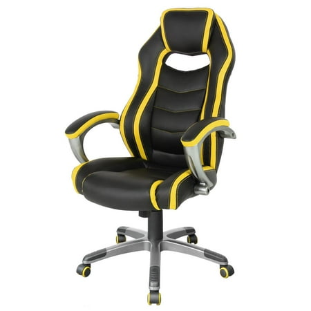 Racing Style Yellow Gaming Ergonomic Office Chair (Best Choice Products Racing Leather Gaming Office Chair Review)