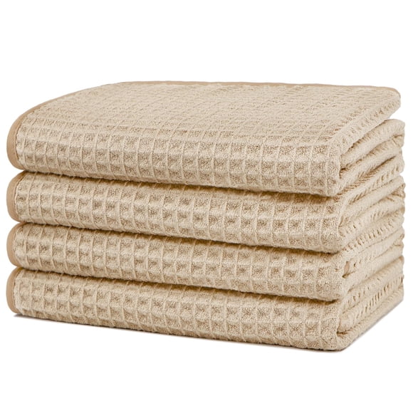 Toallas de gimnasio HOMEXCEL de microfibra ultrasuaves, 40 x 60 cm, paquete de 4 unidades, color beige