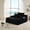 Black + Foam+Spring + 2 Seat, variant on Chaise Lounge Chair with Wide Armrest & Throw Pillows, Cozy Armless Sleeper Sofa Bed Armchair with Cup Holder, for Living Room & Bedroom, No Assembly Required,Black