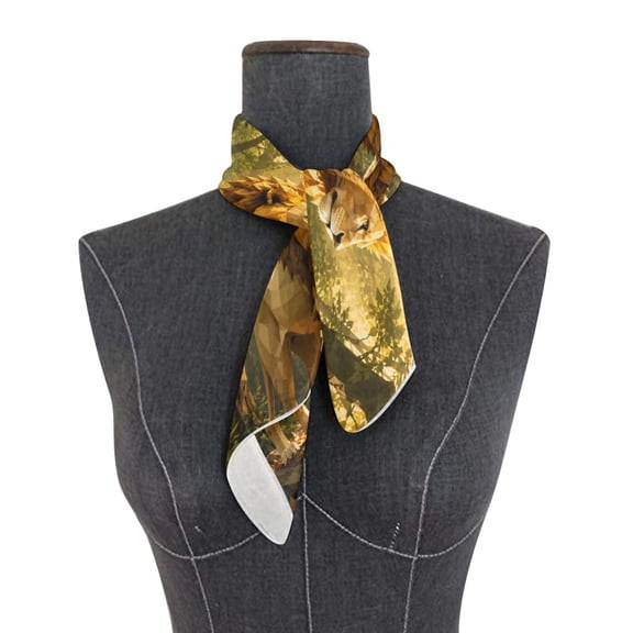 Square Scarf 24x24 Inch Sunlit Forest Lion King Silky Satin Sun Protection Neck Scarf for Women Multi-Purpose Head Wrap Bandana for Hair Bag Decoration