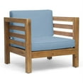 thumbnail image 1 of Noble House Fauteuil Club en Bois d'Acacia pour Extérieur en Teck et Bleu (Ensemble de 2), 1 of 12
