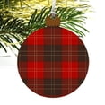 thumbnail image 4 of Plaid Red Gray Grey Pattern Wood Christmas Tree Holiday Ornament, 4 of 6
