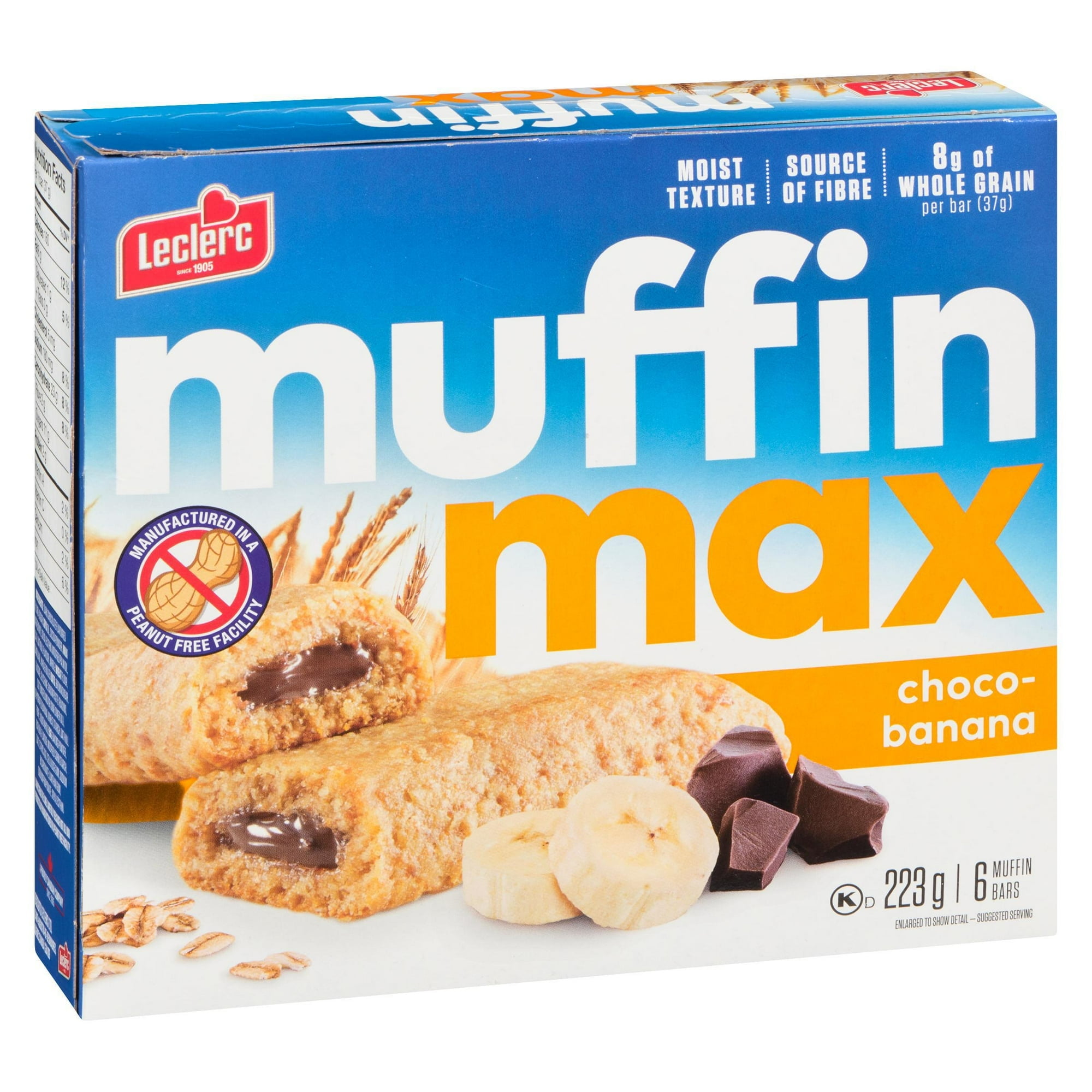 Muffin Max Choco Bananes Barres 223g / 6 barres muffin